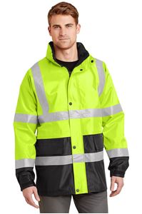 Picture of CSJ24 SAFETY YELLOW/BLACK ANSI CLASS 3 WATERPROOF PARKA